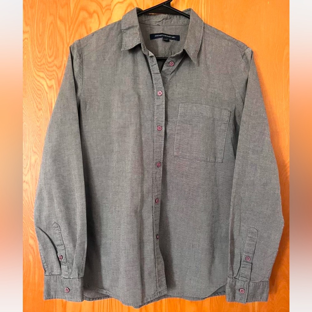French Connection Charcoal Button Down Shirt